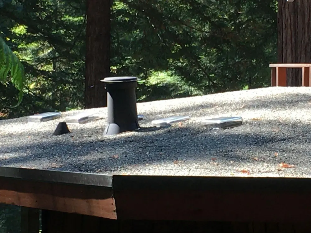 Tar and gravel roof in good condition.